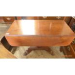 Victorian pedestal drop leaf dining table,