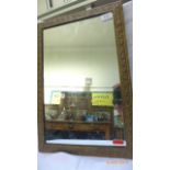 Rectangular brass framed wall mirror