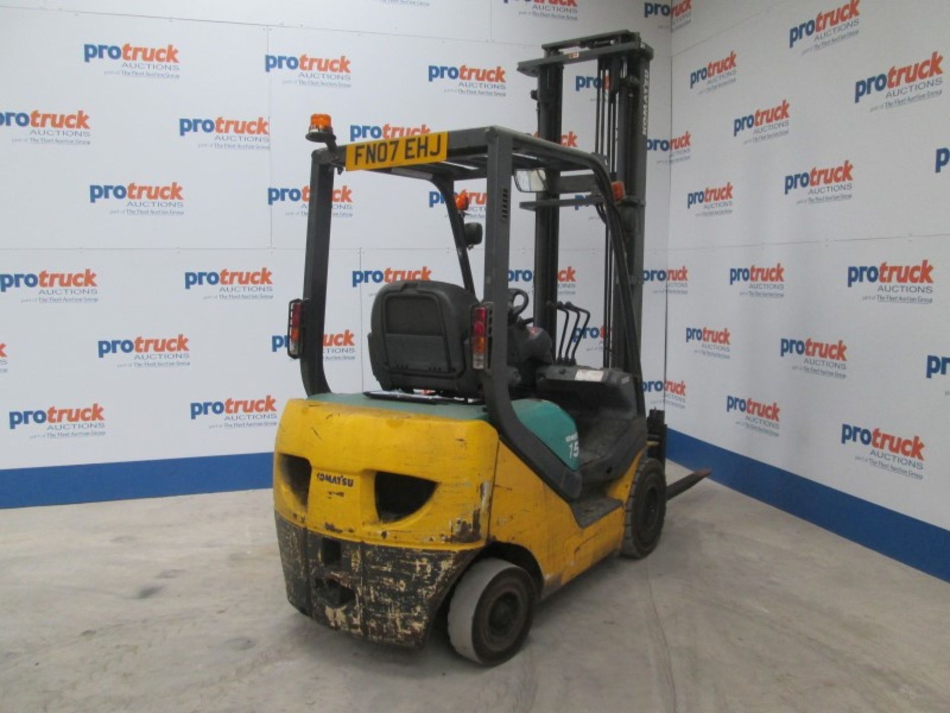 KOMATSU FD15T-20R Plant Diesel - VIN: 650469R - Year: 2007 - 7,758 Hours - Duplex 3.3M Forklift, - Image 4 of 9