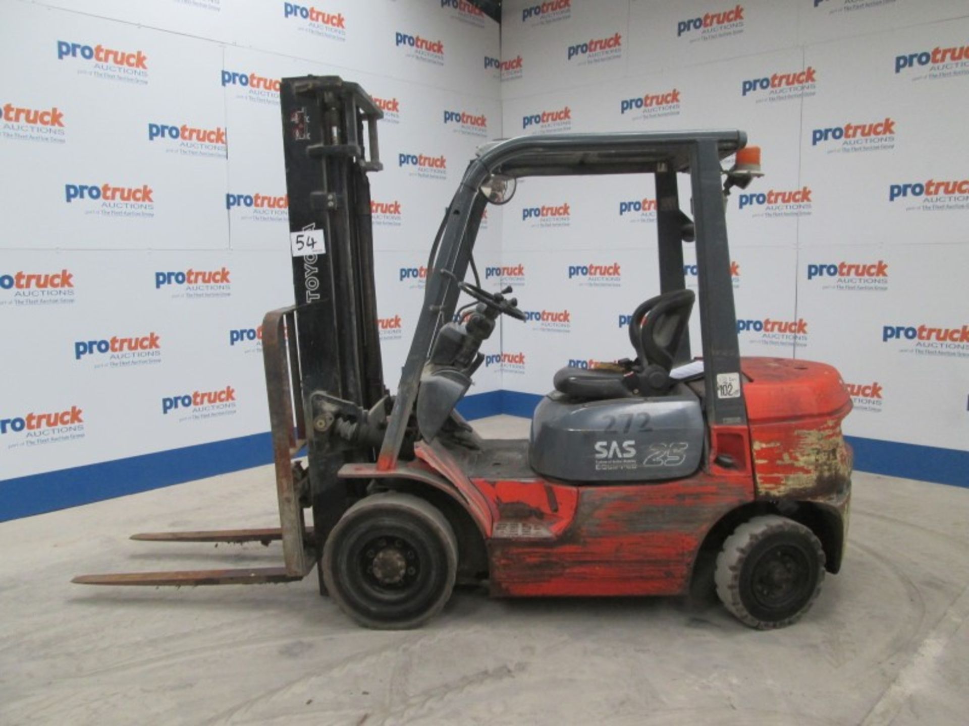 TOYOTA 62-7FDF25 Plant Diesel - VIN: 607FDF25E19272 - Year: 2006 - 10,550 Hours - Duplex Forklift, - Image 3 of 9