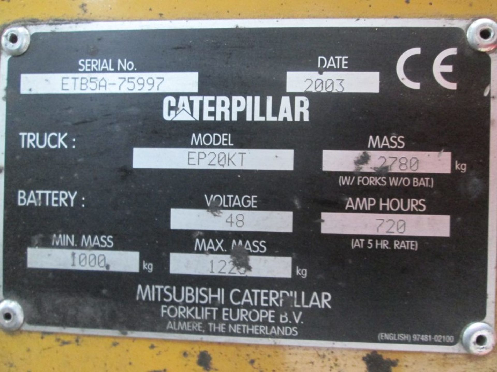 CATERPILLAR EP20KT Plant Electric - VIN: ETB5A75997 - Year: 2003 - 1,657 Hours - Triplex 5.9M - Image 9 of 9