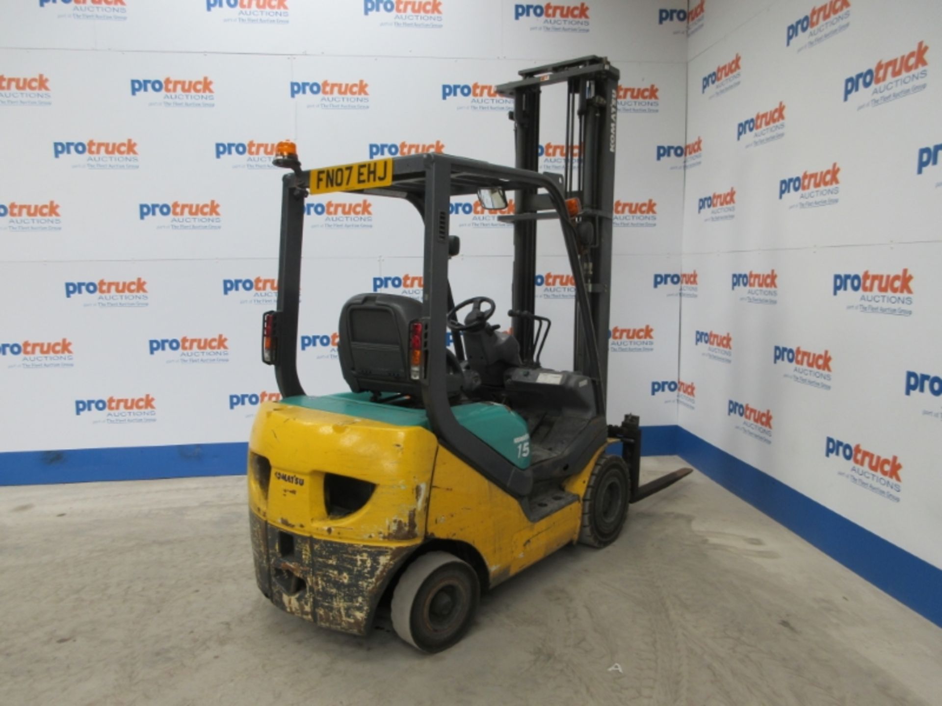 KOMATSU FD15T-20R Plant Diesel - VIN: 650469R - Year: 2007 - 7,759 Hours - Duplex 3.3M Forklift, - Image 5 of 9