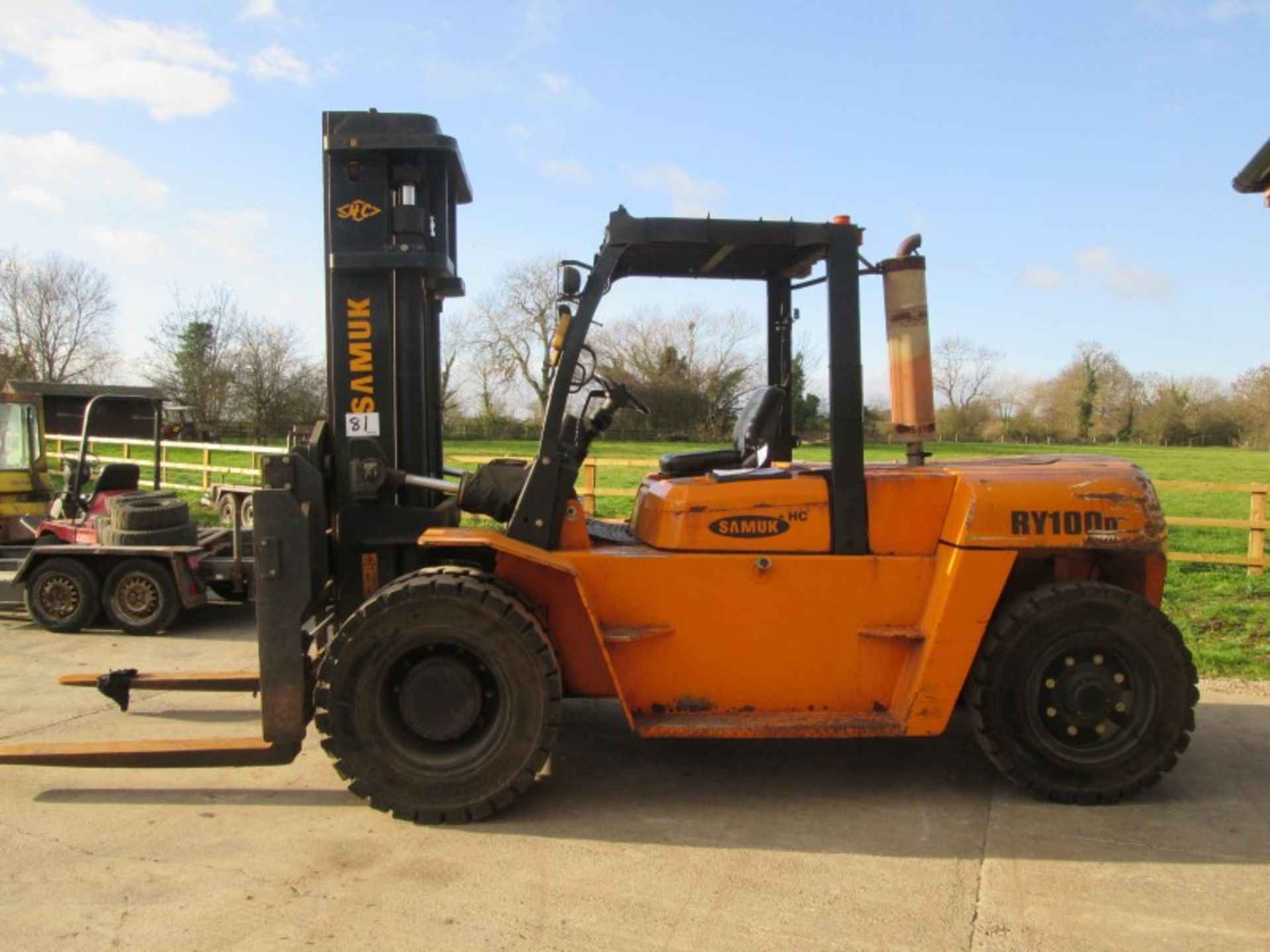 SAMUK RY100D Plant Diesel - VIN: 070824450 - Year: 2007 - 1,450 Hours - Duplex 3.3M Forklift, - Image 4 of 10