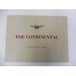 A Bentley Continental sales brochure,in excellent condition.