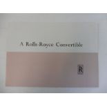 A Rolls-Royce Convertible sales booklet for the Silver Cloud models.