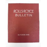 A Rolls-Royce bulletin for October 1930.