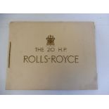 A Rolls-Royce 20hp sales catalogue or November 1929.