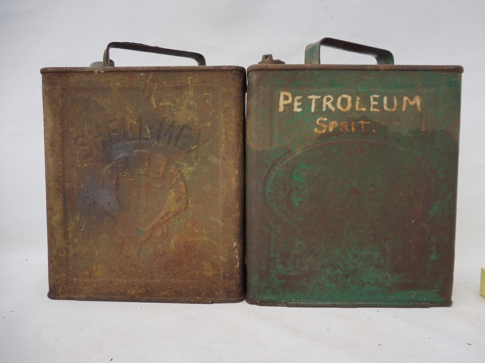 A Shell Mex and BP Limited two gallon petrol can with Scottish Oils brass plaque to the handle and