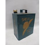 A Shell Aviation Spirit two gallon petrol can dated May 1929, repainted.