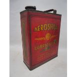 An Aeroshell Lubricating Oil gallon can.