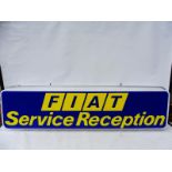 A Fiat Service Reception double sided hanging lightbox, minor damage to one corner, 62 1/4" wide x