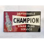 A Champion Dependables Spark Plugs Service part pictorial aluminium advertising sign dated September