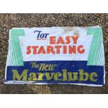 A Marvelube 'For easy starting' rectangular banner, 58 1/2 x 36".