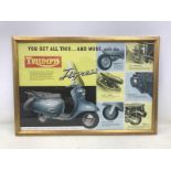 A framed and glazed Triumph Tigress advertisement.