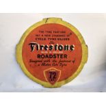 A Firestone Roadster cardboard tyre insert advertising sign, 26" diameter.