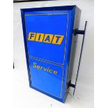 A Fiat Service rectangular double sided, wall mounted hanging lightbox, measurements for box: 19 3/4