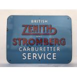 A British Zenith and Stromberg Carburettor Service enamel sign, 24 x 18".