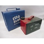 An Esso Blue Paraffin can by Valor and one other.