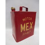 A Mex Motor Spirit two gallon petrol can with original cap.