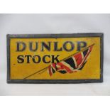 A rare and early Dunlop Stock cardboard and paper pictorial advertising sign, in good original