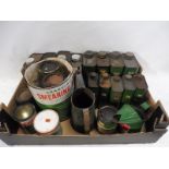 A good box of Castrol related tins, both quart and pint, also Castrol grease tins and an unusual