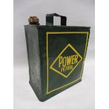 A Power Petrol two gallon petrol can with original cap, by F.F & S Ltd., June 1938.