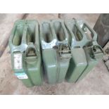 Three jerry cans in good condition.