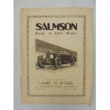 A Salmson sales brochure featuring their range of 1929 models.