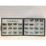 A series of 28 Grandee trade cards depicting famous MG models, mounted in two frames.