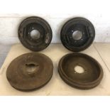 A pair of Girling 12" hydraulic brake drums, back plates and shoes.