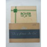Two Rover sales brochures for 1936 and 1938.