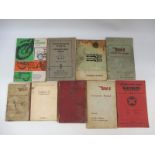 A small selection of motorcycle related literature to include a Matchless 1957 instruction book, AJS