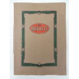 A Bugatti sales brochure for touring and sporting models, 1929, with separate English price list and