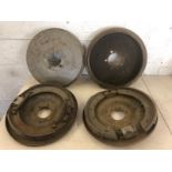 A pair of Gilrling 14" hydraulic brake drums, back plates, shoes and cylinders etc.