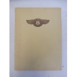 A 1974 reprint of the 1929 Bentley 4 1/2 litre catalogue no. 30 sales brochure.