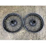 A pair of wire wheels to suit Frazer Nash or similar, overall diameter 20 1/2".