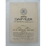 An Austro Daimler sales brochure, believed 1926 featuring types ADM 19-17hp and 19-100hp models.