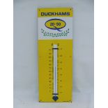 A Duckhams 20-50 enamel thermometer by Burnham of London, with excellent gloss, 13 x 36".