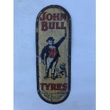 A John Bull Tyre pictorial tin fingerplate, 3 1/4 x 9 1/2".