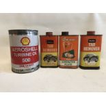 A small selection of tins to include Aeroshell Turbine Oil, also a box of miscellaneous collectables