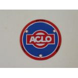 An Aclo small circular enamel plaque, 3 3/4" diameter.