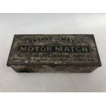 A Bryant & May's Motor Match for Motor Cars, launches, yachts etc. rectangular tin, with contents, a