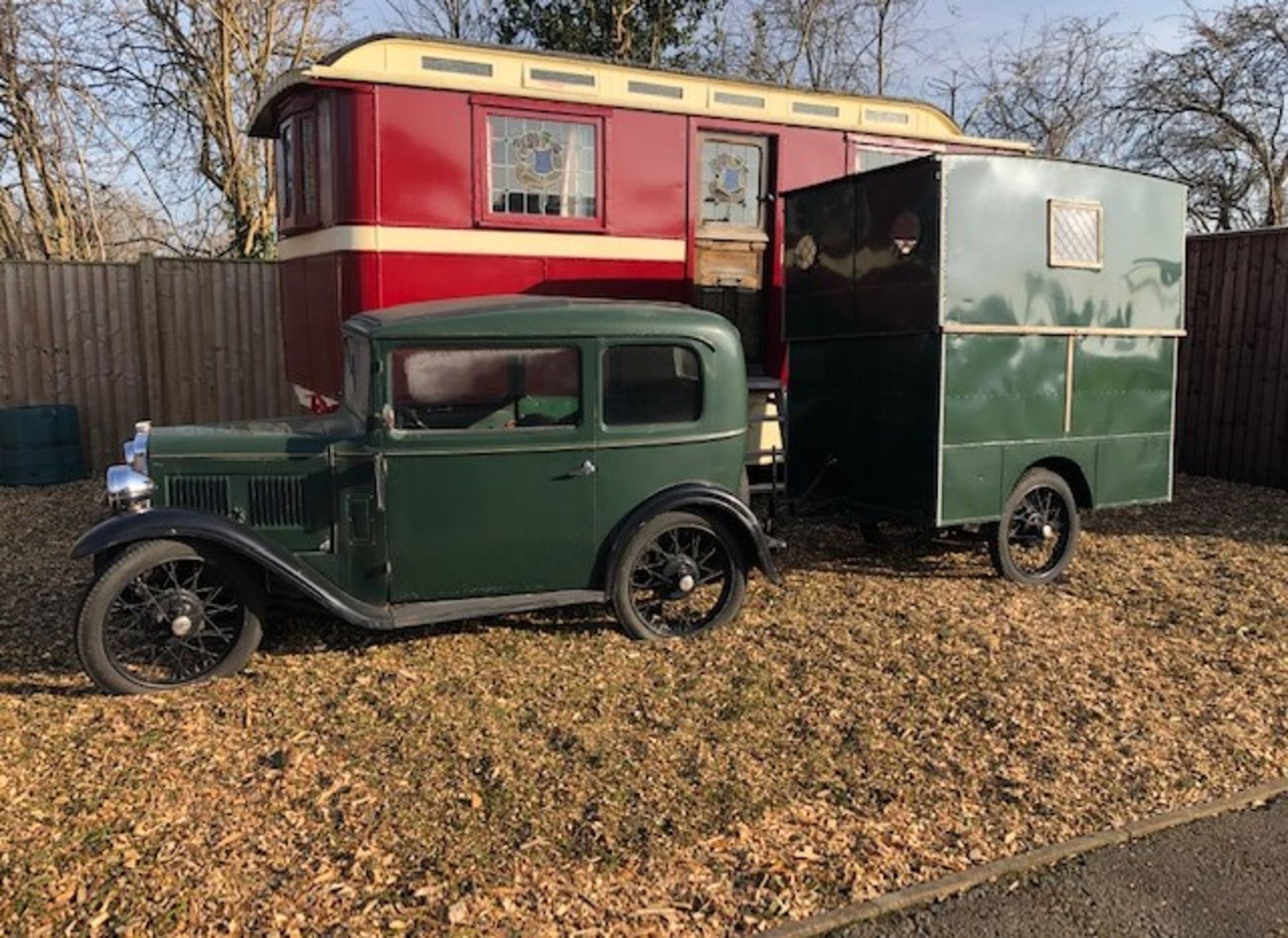 1934 Austin 7 RP Saloon and matching \'Shoebox\' caravan