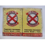 Two Redex Additive Conversion tin advertising signs, each 17 1/2 x 25 1/2".