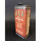 A BSA Special Lubricating Oil rectangular can.