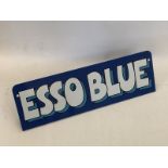 An Esso Blue tin pediment sign of good, bright colour, 14 x 4 1/2".