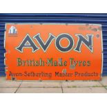 A large Avon Tyres rectangular enamel sign, 60 x 36".