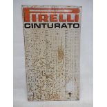 An unusual Pirelli Cinturato Tyre Pressure Chart sign, 17 1/4 x 29 3/4".