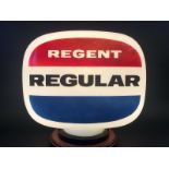 A Regent Regular glass petrol pump globe by Hailware, in good condition.