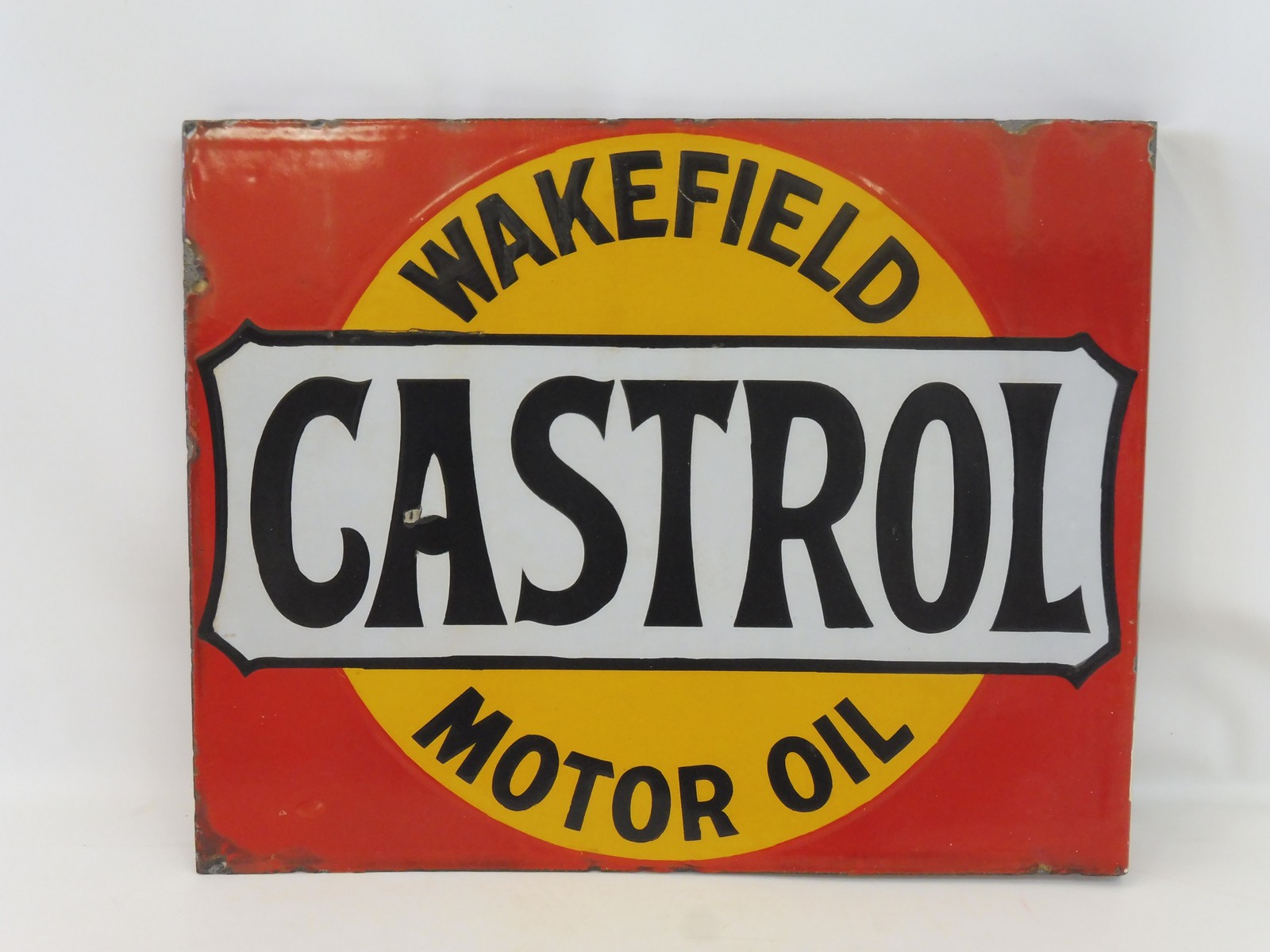 A Wakefield Castrol Motor Oil double sided enamel sign with hanging flange, in near mint - Image 2 of 2